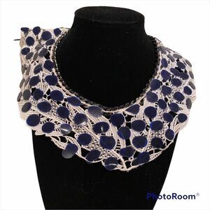 Unique fabric and metal collared choker cottage